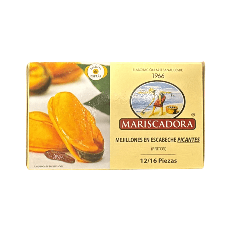 Mariscadora Spicy Fried Pickled Mussels, 3.88 oz Seafood Mariscadora 