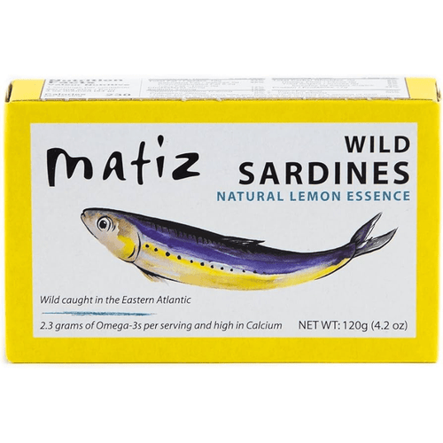 Matiz Gallego Sardines with Lemon in Olive Oil Tin, 4.2 oz Seafood Matiz 