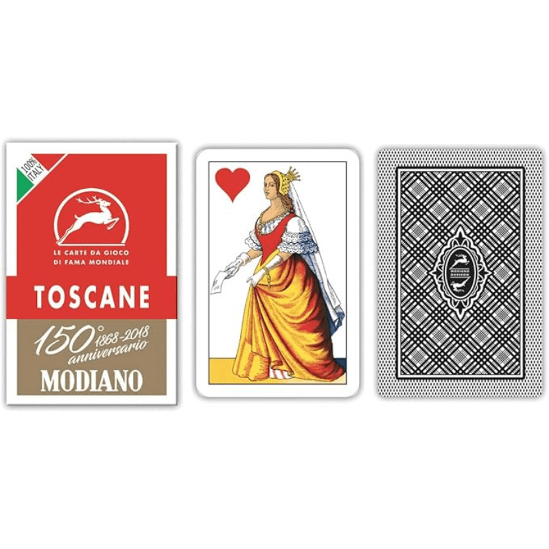 Modiano Toscane Red Italian Playing Cards, 1 Deck Home & Kitchen Modiano 