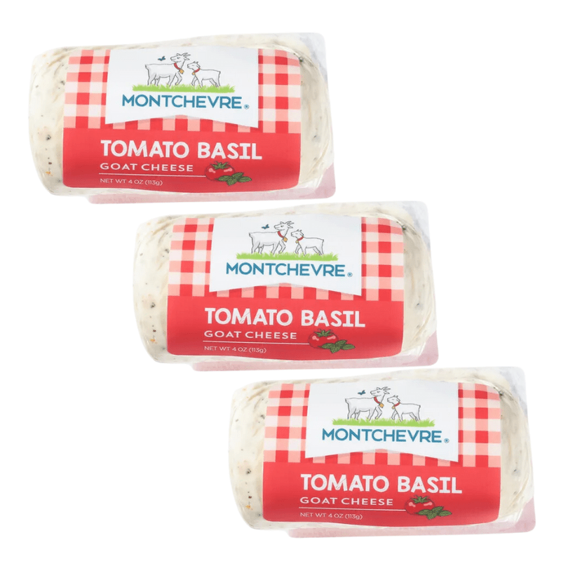 Montchevre Tomato Basil Goat Log, 4 oz [Pack of 3] Cheese Montchevre 