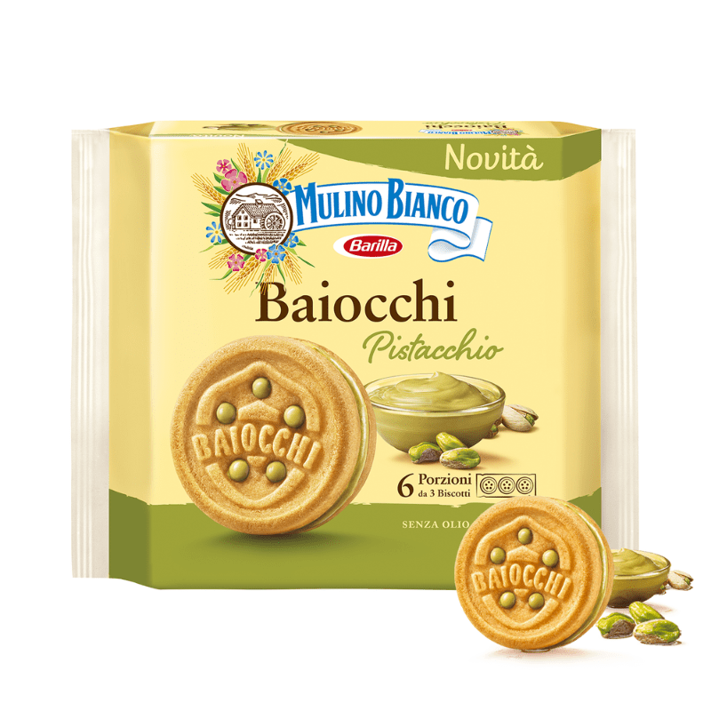 Mulino Bianco Baiocchi Cookies with Pistacchio Cream, 5.92 oz Sweets & Snacks Mulino Bianco 