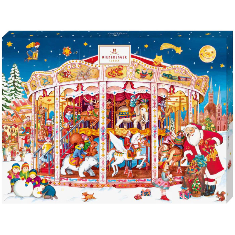 Niederegger Carousel Advent Calendar Pralines with Dark & Milk Chocolate, 17.6 oz Sweets & Snacks Niederegger 