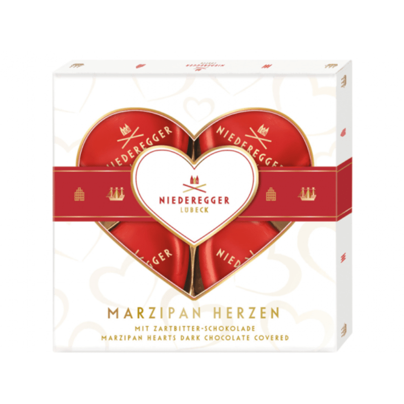 Niederegger Marzipan Hearts with Chocolate Covered Gift Box, 1.7 oz Sweets & Snacks Niederegger 