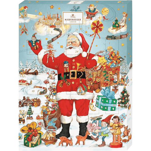 Niederegger Santa Advent Calendar Pralines with Dark & Milk Chocolate, 17.6 oz Sweets & Snacks Niederegger 