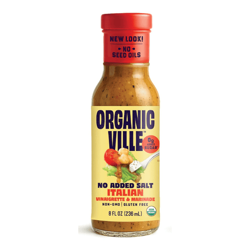 Organicville No Salt Added Italian Vinaigrette & Marinade, 8 oz [Best Before: 11/22/2026].