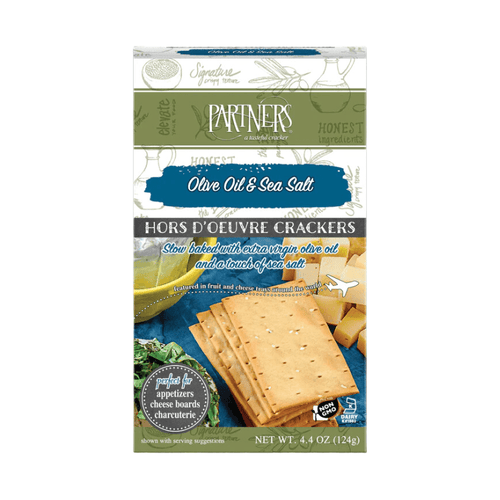 Partners Hors d'Oeuvre Olive Oil & Sea Salt Crackers, 4.4 oz Sweets & Snacks Partners 
