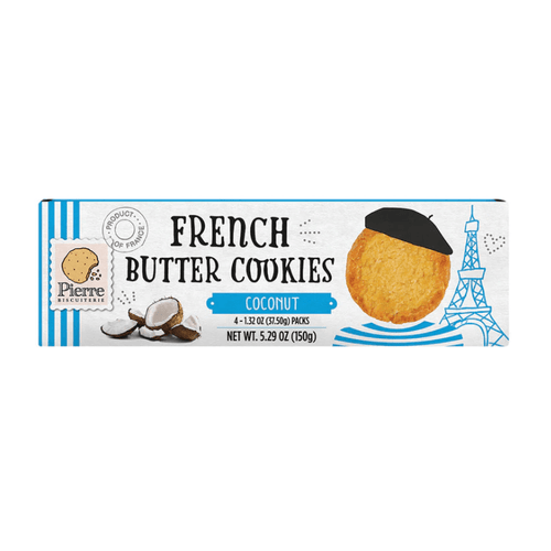 Pierre Biscuiterie Coconut French Pure Butter Cookies, 5.29 oz Sweets & Snacks Pierre Biscuiterie 