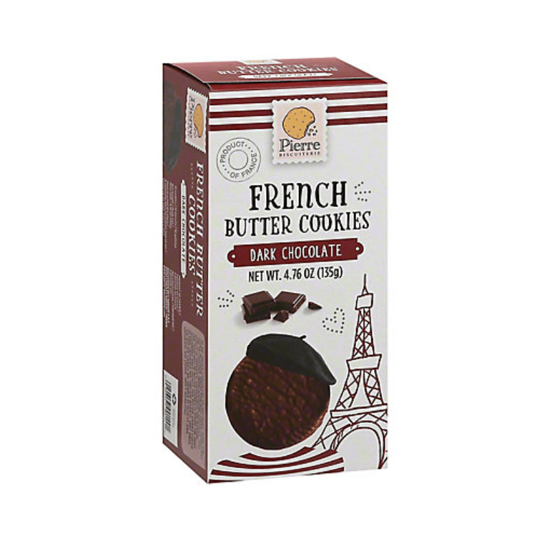 Pierre Biscuiterie Dark Chocolate French Pure Butter Cookies, 4.76 oz Sweets & Snacks Pierre Biscuiterie 