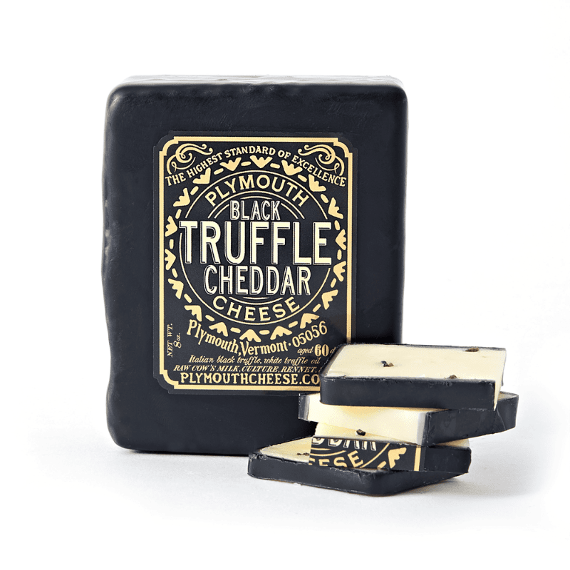 Plymouth Black Truffle Cheddar Cheese, 8 oz | Supermarket Italy