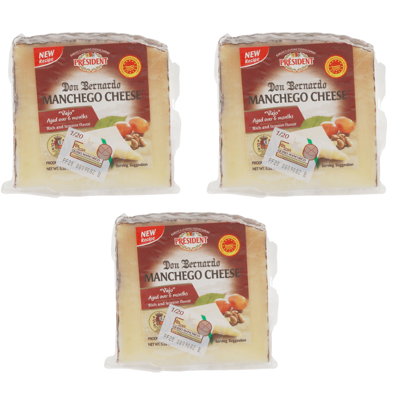 President Don Bernardo Manchego Cheese Wedge, 5.28 oz [Pack of 3] Cheese President 
