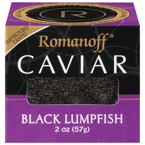 Romanoff Caviar Black Lumpfish, 2 oz Seafood Romanoff Caviar 