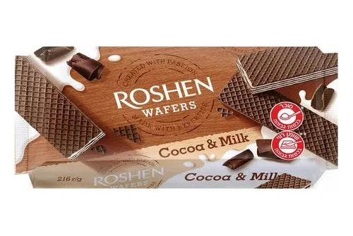 Roshen Cocoa & Milk Wafers, 7.62 oz.