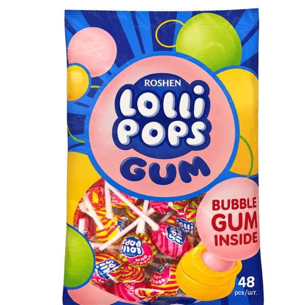 Roshen Lollipops Gum Fruit Mix, 2.2 Lb. | Supermarket Italy