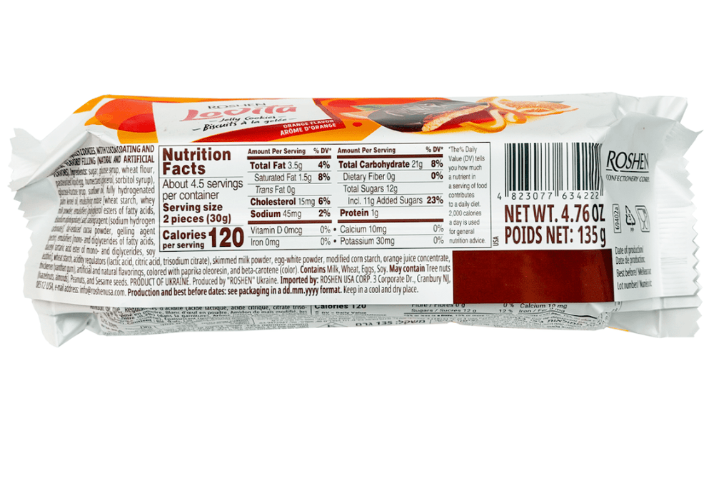 Roshen Lovita Cookies Orange, 4.76 oz | Supermarket Italy