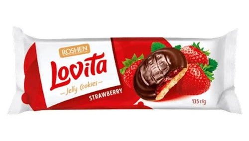 Roshen Lovita Cookies Strawberry, 4.76 oz Sweets & Snacks roshen 