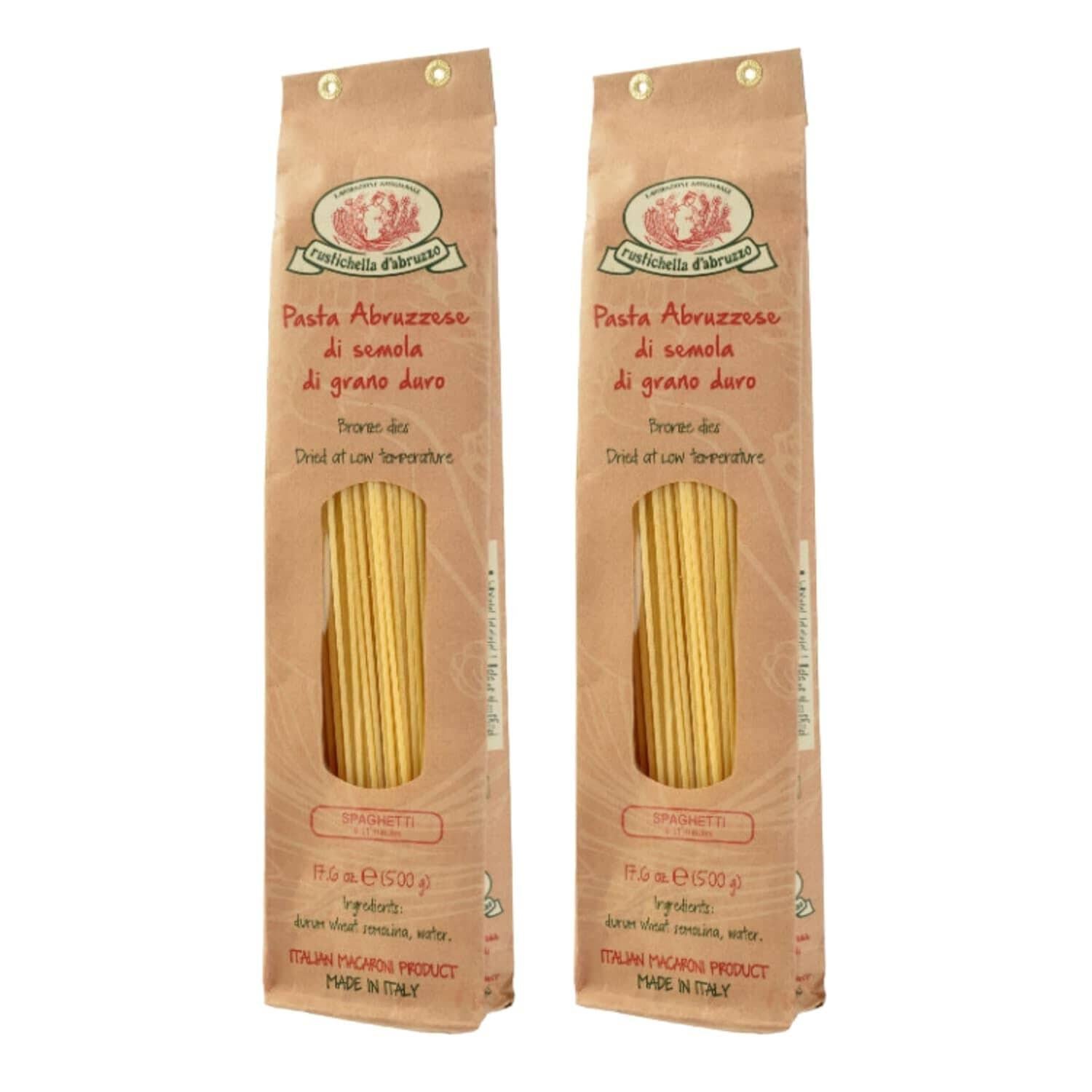 Rustichella D'Abruzzo Spaghetti, 17.6 oz (500g) [Pack of 2 ...