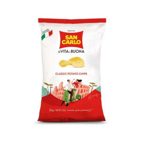 San Carlo Classic Italian Potato Chips, 1.76 oz | 50g [Best Before: 10/15/2026].