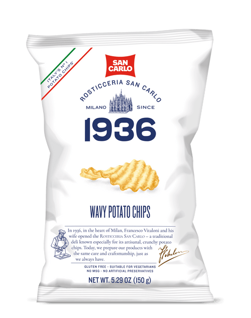 San Carlo Wavy Potato Chips, 5.29 oz (150g) Sweets & Snacks San Carlo 