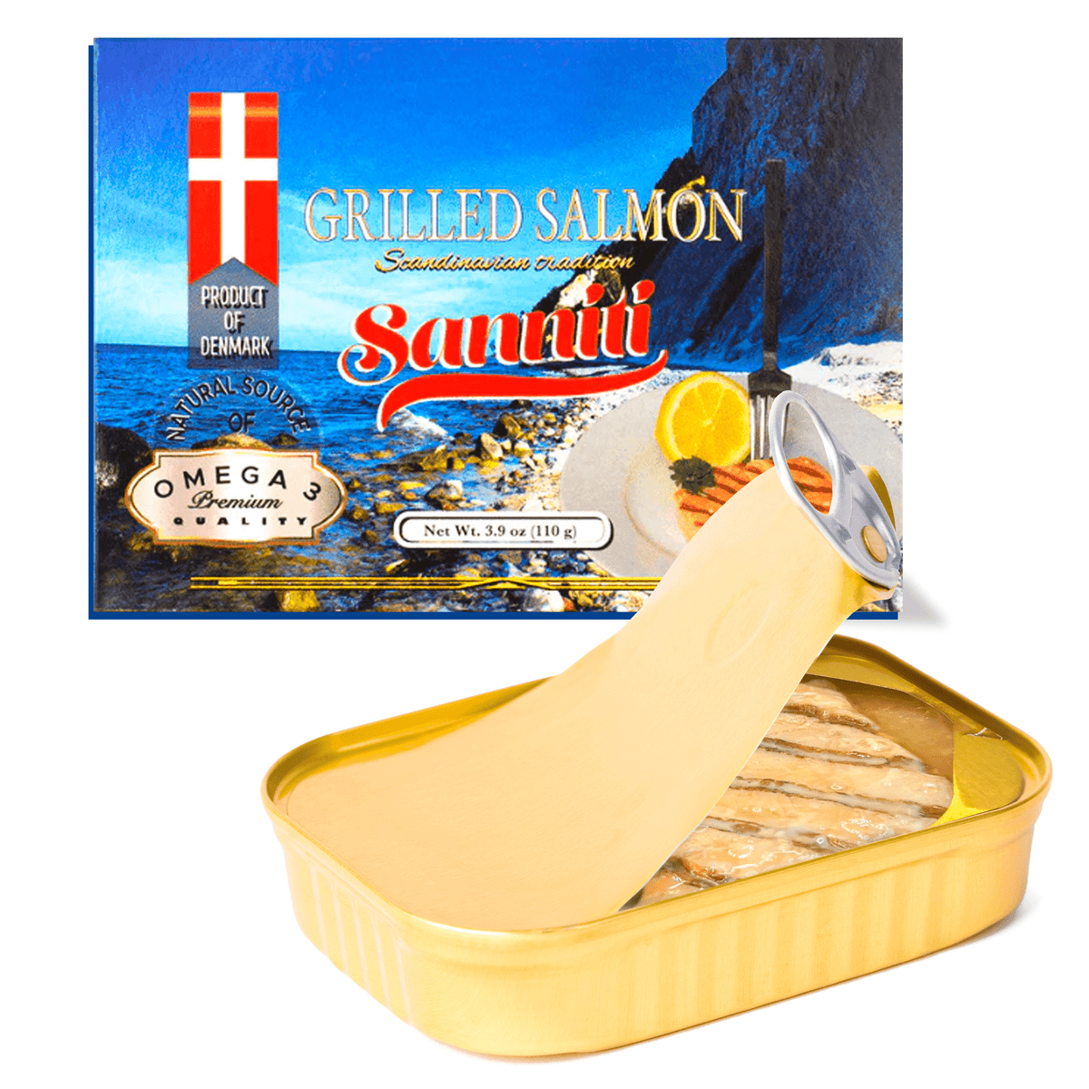 Sanniti Grilled Salmon Tins, 3.9 oz (110 g) | Supermarket Italy