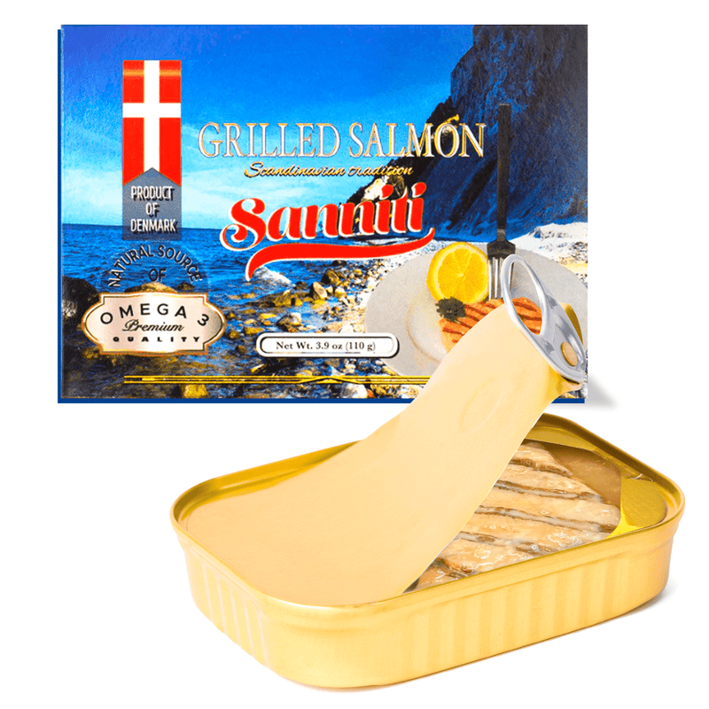 Sanniti Grilled Salmon Tins, 3.9 oz (110 g) Seafood Sanniti 