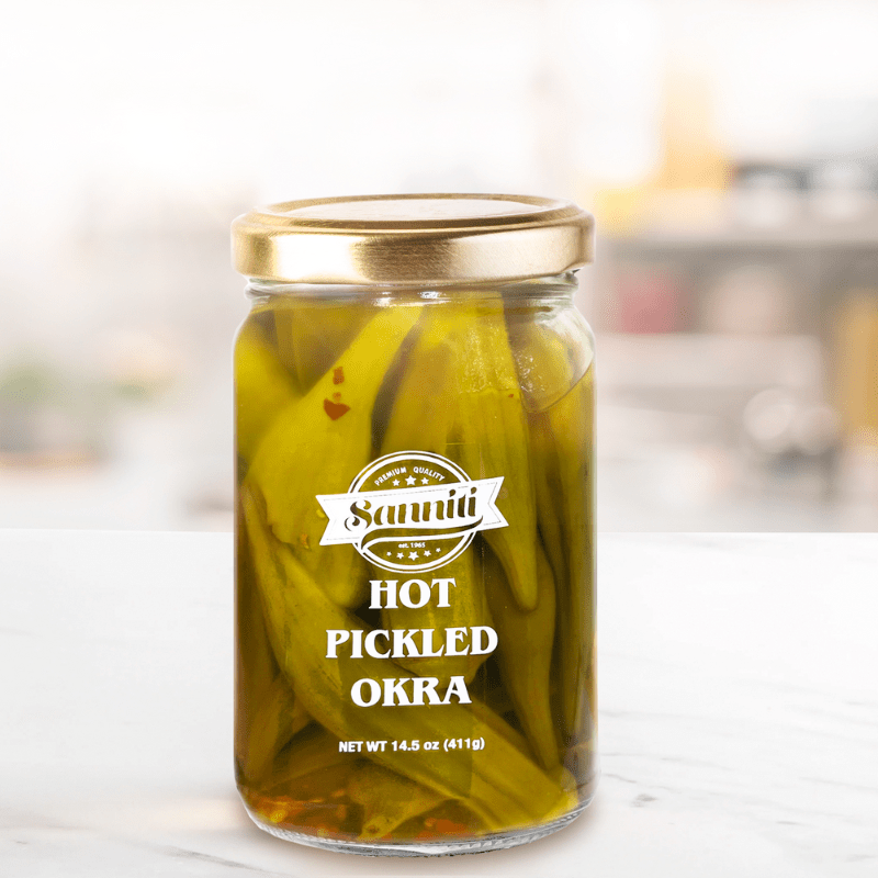 Sanniti Hot Pickled Okra, 14.5 oz Fruits & Veggies Sanniti 