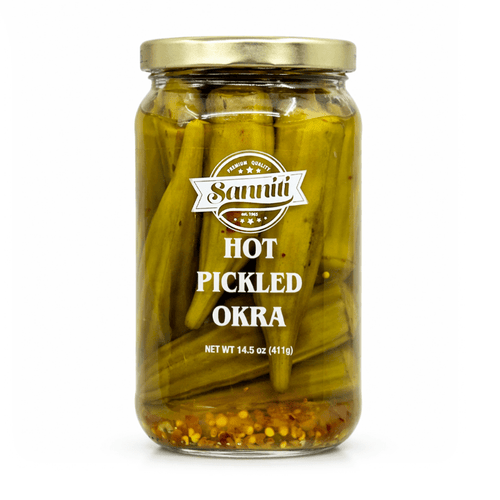 Sanniti Hot Pickled Okra, 14.5 oz Fruits & Veggies Sanniti 