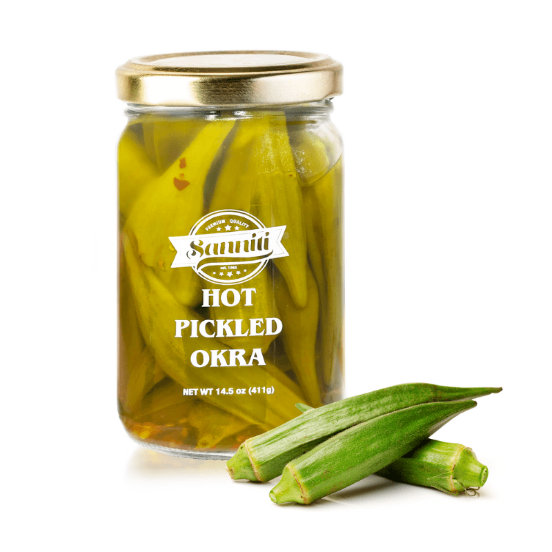 Sanniti Hot Pickled Okra, 14.5 oz Fruits & Veggies Sanniti 