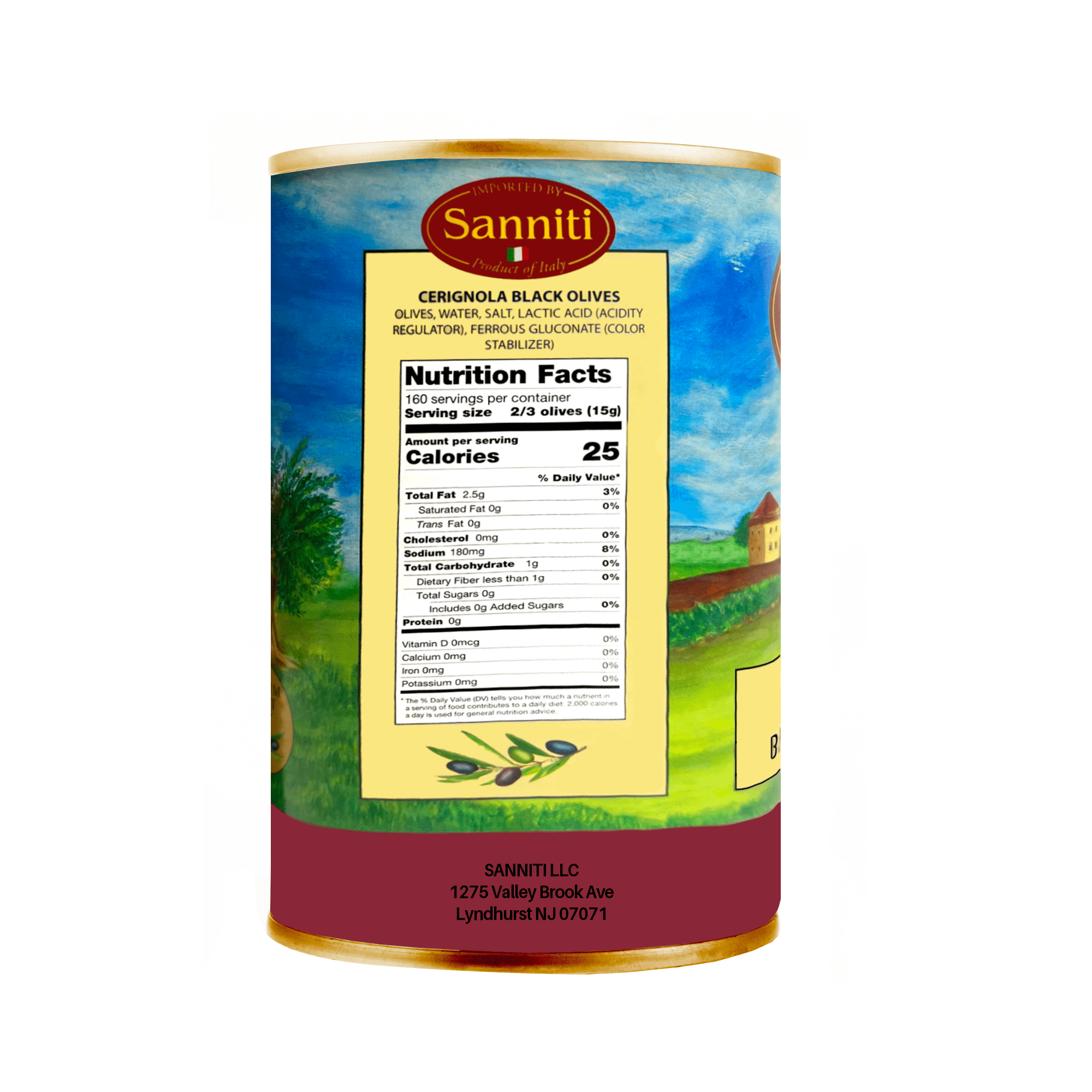 Sanniti La Bella di Cerignola Black Olives, 149.91 oz