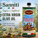 Sanniti Organic Unfiltered Italian Extra Virgin Olive Oil Tin, 1 Liter (33.8 oz) Oil & Vinegar Sanniti 