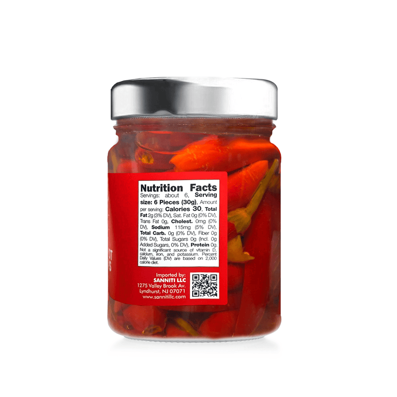 Sanniti Whole Calabrian Hot Chili Peppers, 9.8 oz Fruits & Veggies Sanniti 