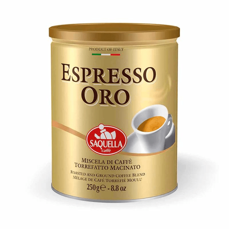 Saquella Espresso Oro Roasted Ground Coffee, 8.8 oz Coffee & Beverages Saquella 