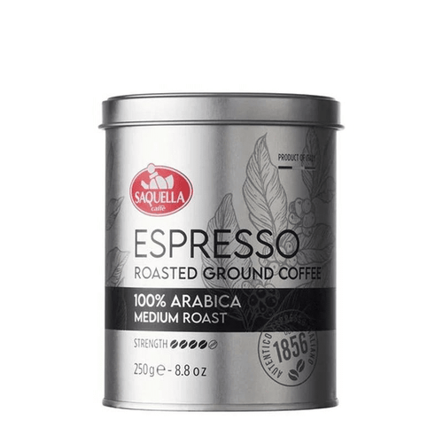 Saquella Espresso Roasted Ground Coffee 100% Arabica Medium Roast, 8.8 oz Coffee & Beverages Saquella 