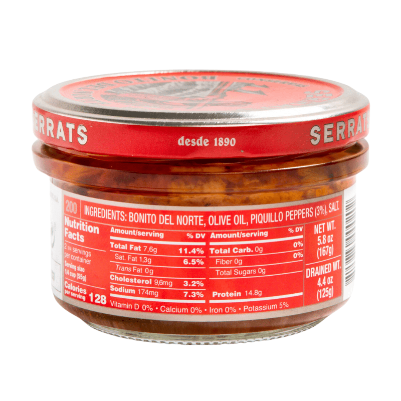 Serrats Tuna with Piquillo Peppers, 5.8 oz Seafood Serrats 