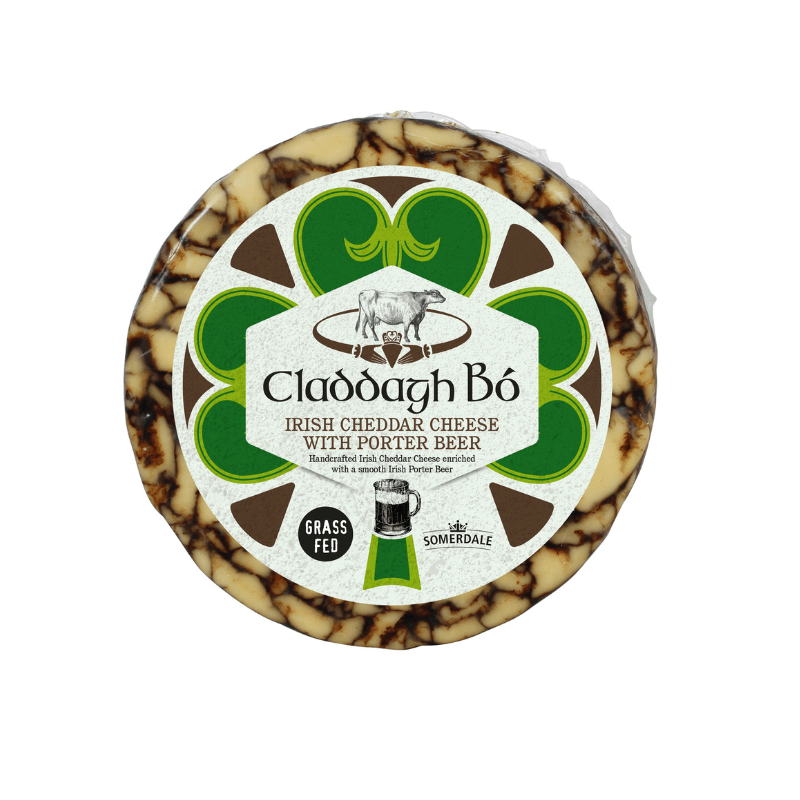 Somerdale Claddagh Bo Irish Cheddar with Porter Beer, 5 Lbs Cheese Somerdale 