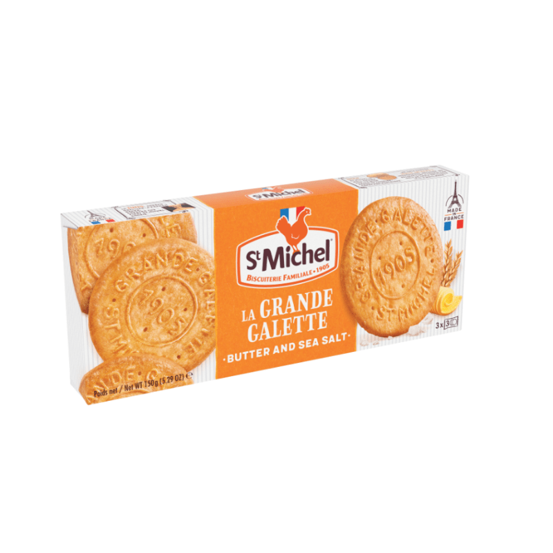 St Michel Grande Galettes French Butter Biscuits with Sea Salt, 5.3 oz Sweets & Snacks St Michel 