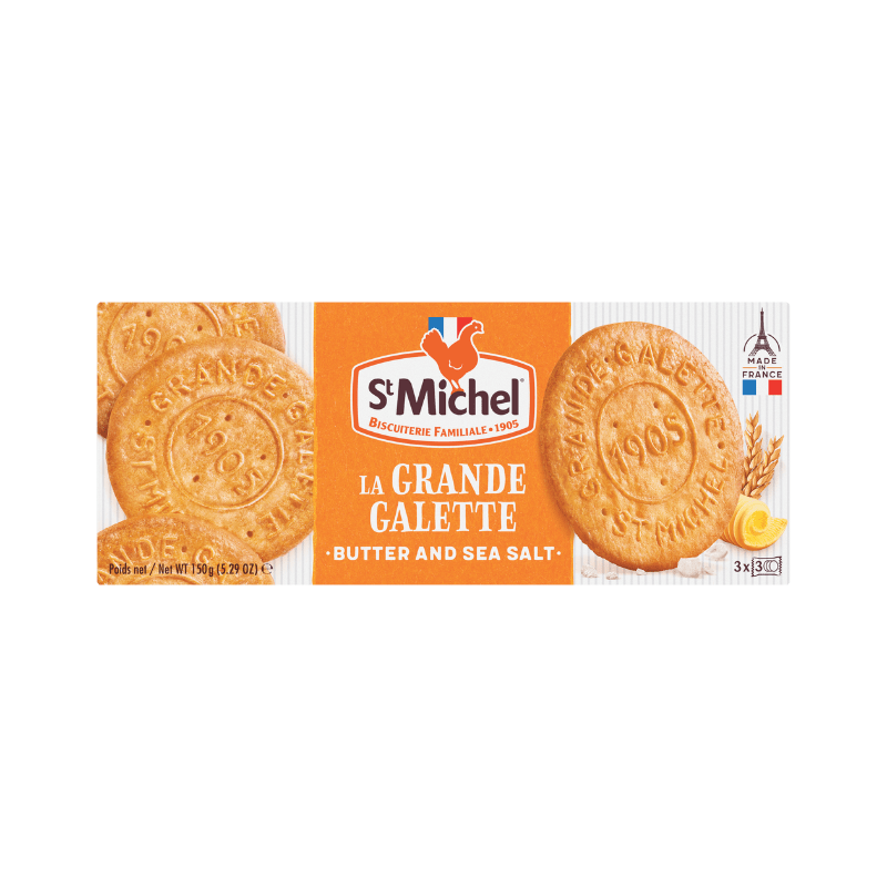 St Michel Grande Galettes French Butter Biscuits with Sea Salt, 5.3 oz Sweets & Snacks St Michel 