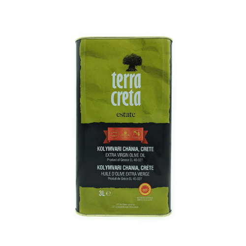 Terra Creta Estate Greek Pure 100% Cold Extracted Extra Virgin Olive Oil PDO, 3 Liter Oil & Vinegar Terra Creta 
