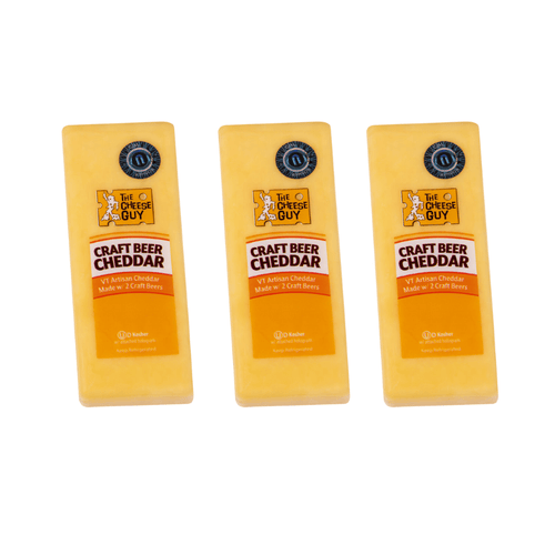 The Cheese Guy Kosher Craft Beer Cheddar Cheese, 6.4 oz [Pack of 3] Cheese The Cheese Guy 