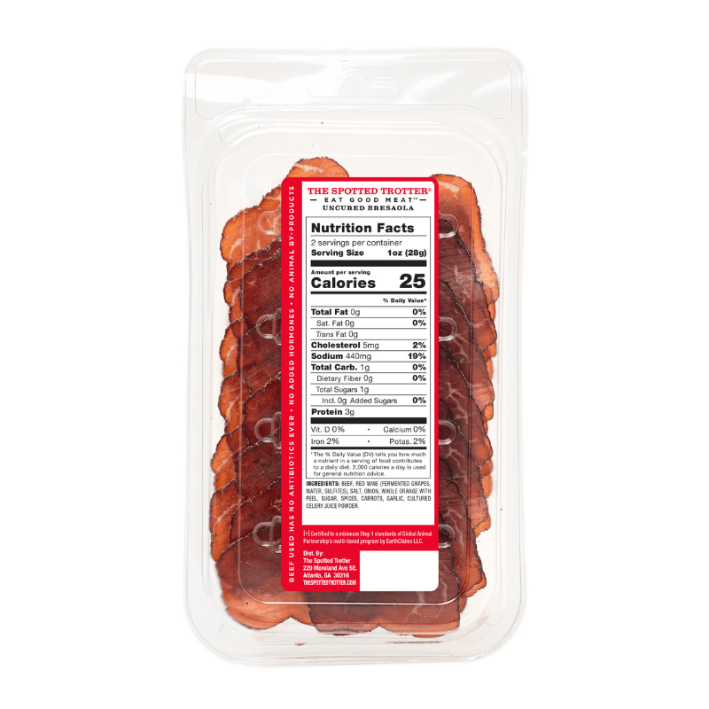 The Spotted Trotter Sliced Bresaola, 2 oz Meats The Spotted Trotter 