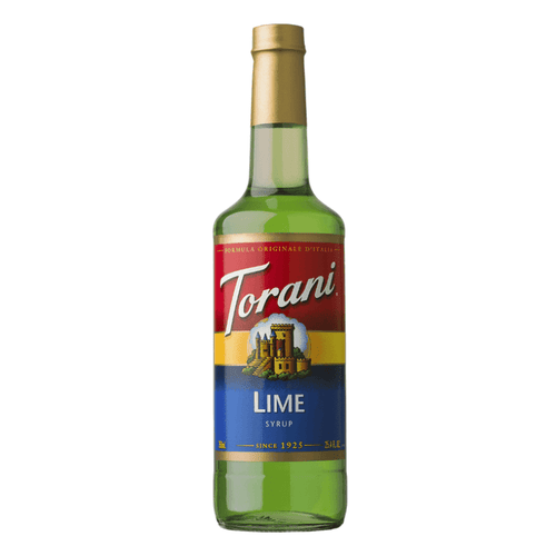 Torani Lime Syrup Glass, 750mL.