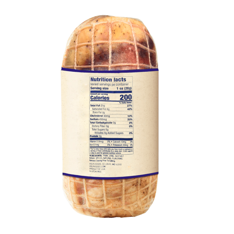 Volpi Guanciale, 3 lb. (Refrigerate after opening) Meats Volpi 