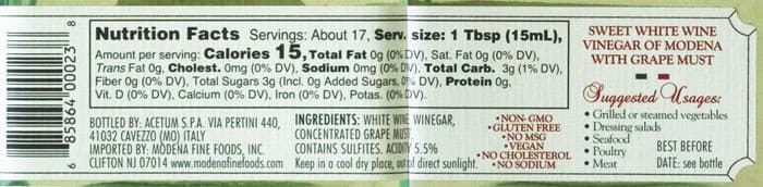 Acetum Cupola Sweet White Wine Vinegar, 8.45 oz Oil & Vinegar Acetum 