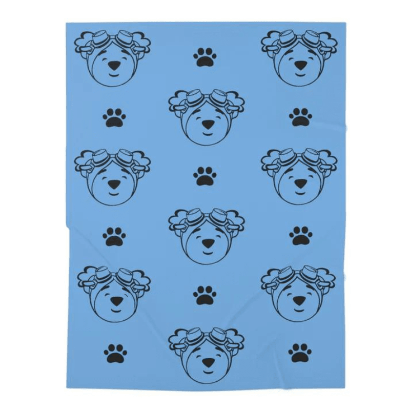 Adventure Ted Baby Swaddle Blanket - Light Blue Childhood Cancer Society 