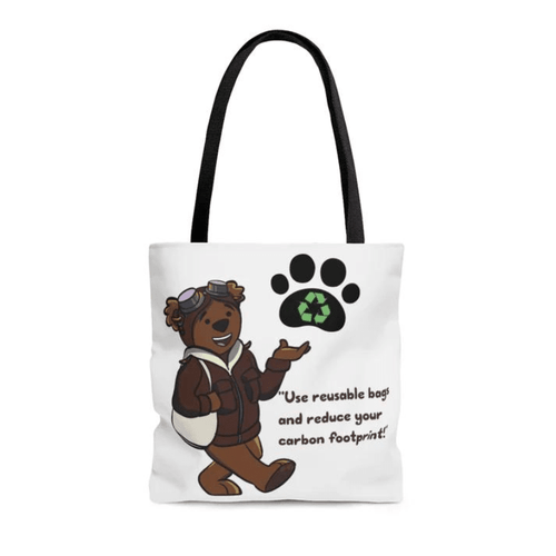 Adventure Ted Canvas Bag - White Childhood Cancer Society Store 