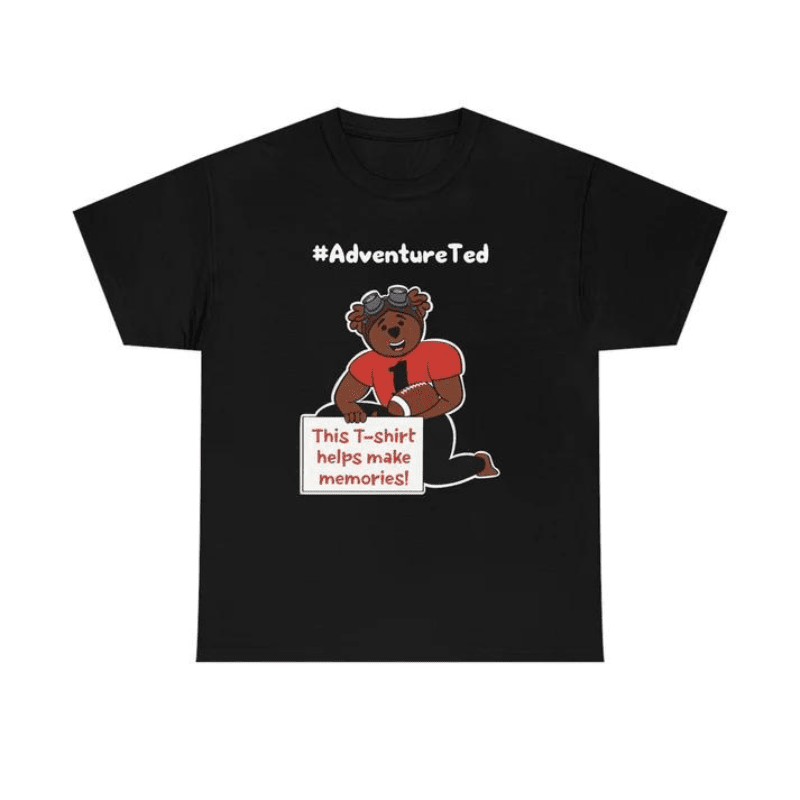 Adventure Ted Football Tee - Unisex Childhood Cancer Society Store Black 5XL 
