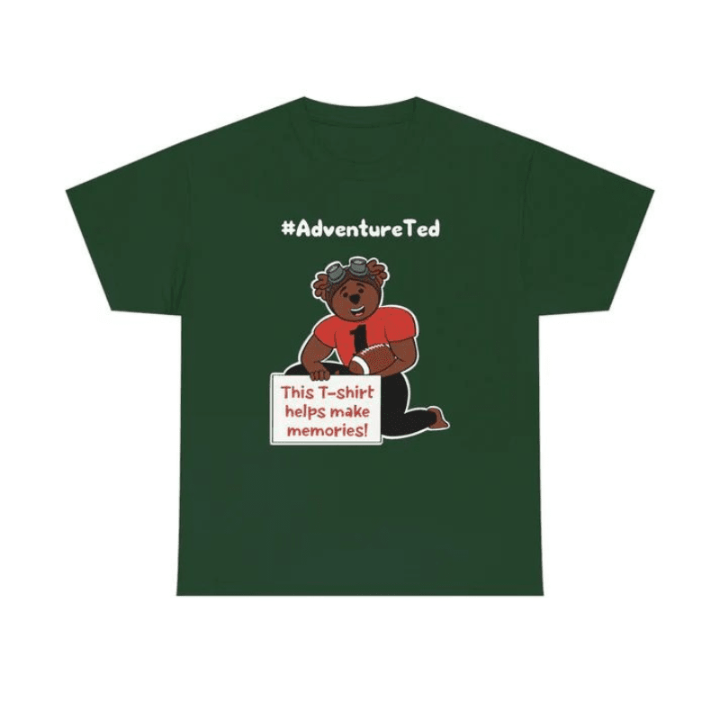 Adventure Ted Football Tee - Unisex Childhood Cancer Society Store Forest Green S 