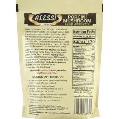 Alessi Porcini Mushroom Farro, 7 oz (199g) Pasta & Dry Goods Alessi 