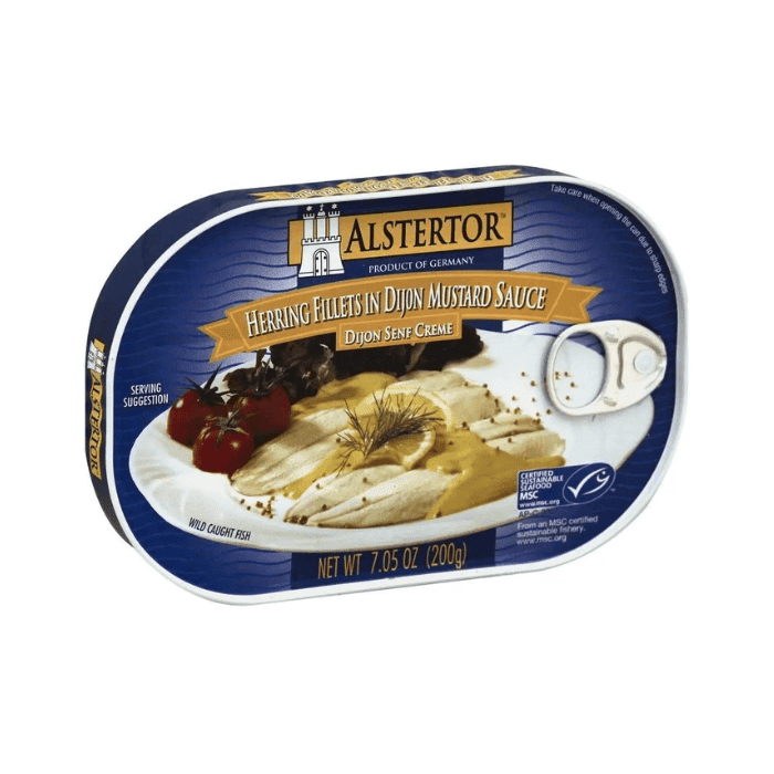 Alstertor Herring Fillets In Dijon Mustard Sauce, 7 oz Seafood Alstertor 