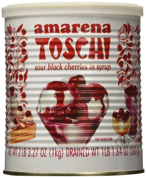 Amarena Toschi Black Cherries in Syrup Can - 2.2 lbs
