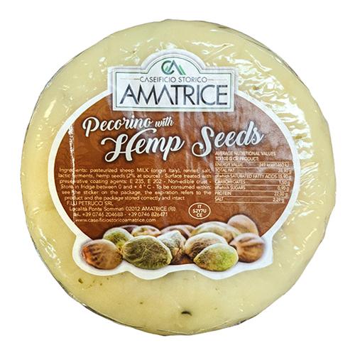 Amatrice Pecorino with Hemp Seeds, 14 oz [Pack of 2] Cheese Amatrice 